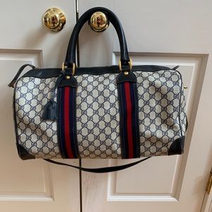 Vintage Gucci Carry on/Handbag/Satchel •Navy web